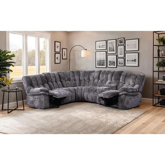 Large Picture of Furniture of America Hieronymus FM64001DG-SECT-PM Power Sectional