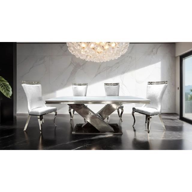 Large Picture of Furniture of America Palazzo FM33010SV-SC-2PK Set Of 2 Silver Chair