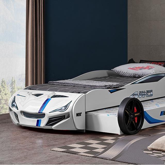 Large Picture of Furniture of America Tracklite FOA7735WH-BED Car Bed