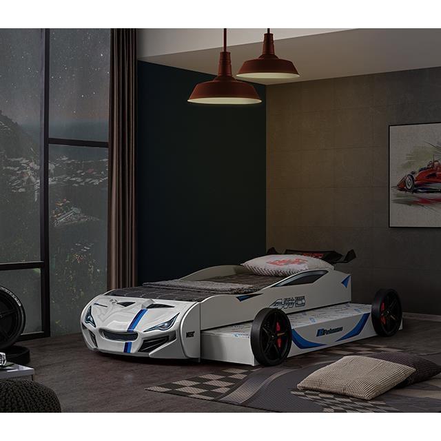 Large Picture of Furniture of America Tracklite FOA7735WH-BED Car Bed