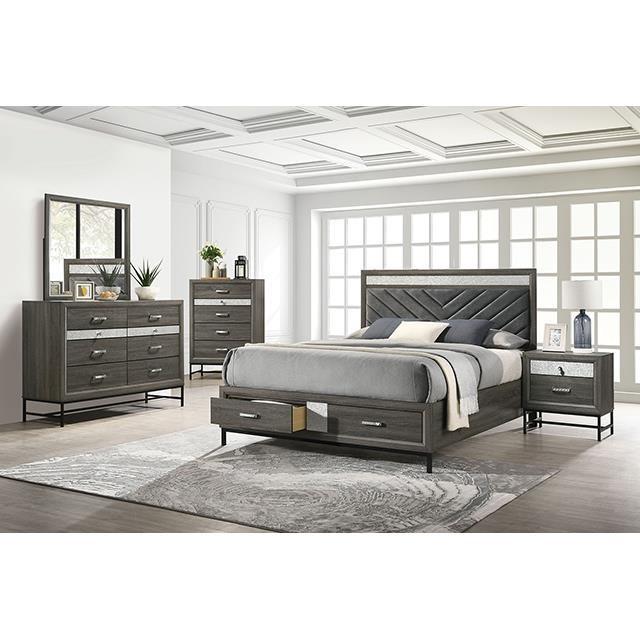 Large Picture of Furniture of America Voleta FM7212GY-EK-BED King Bed