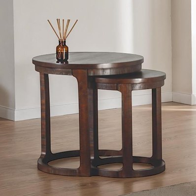 Furniture of America Hickory FM44011ES-E Nesting End Table