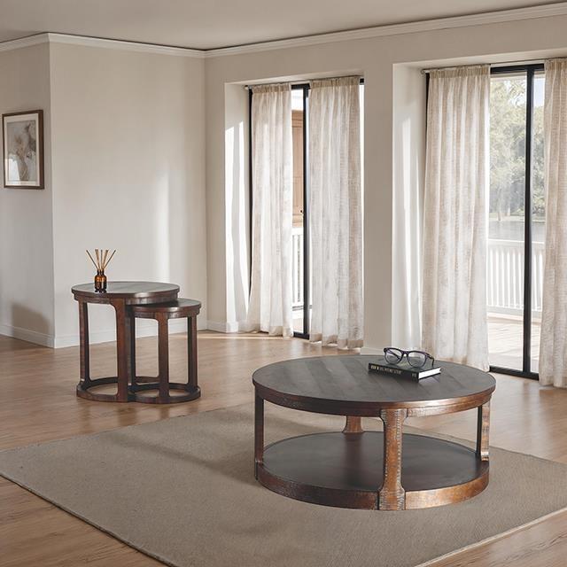 Large Picture of Furniture of America Hickory FM44011ES-E Nesting End Table