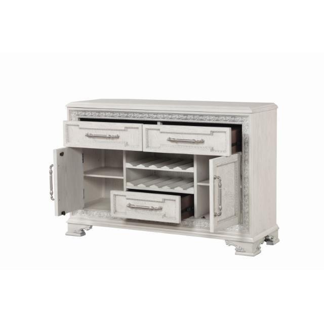 Large Picture of Furniture of America Stella Mia FM31000WH-SV Sideboard
