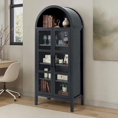 Furniture of America Gateshead SL-AC8001BK-3A Arched Cabinet