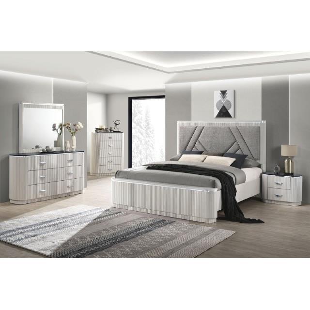 Large Picture of Furniture of America Aldgate FM7244GY-EK-BED King Bed