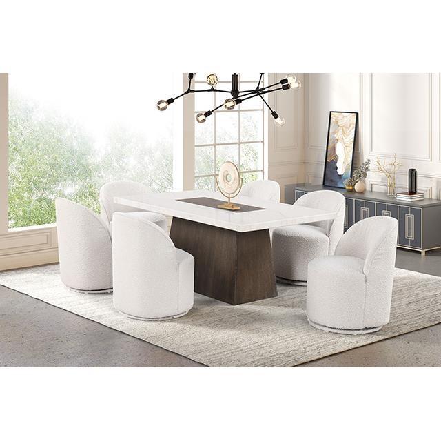 Large Picture of Furniture of America Grasten FM3332DB-T-7PC-00WH 7 Pc Dining Table Set