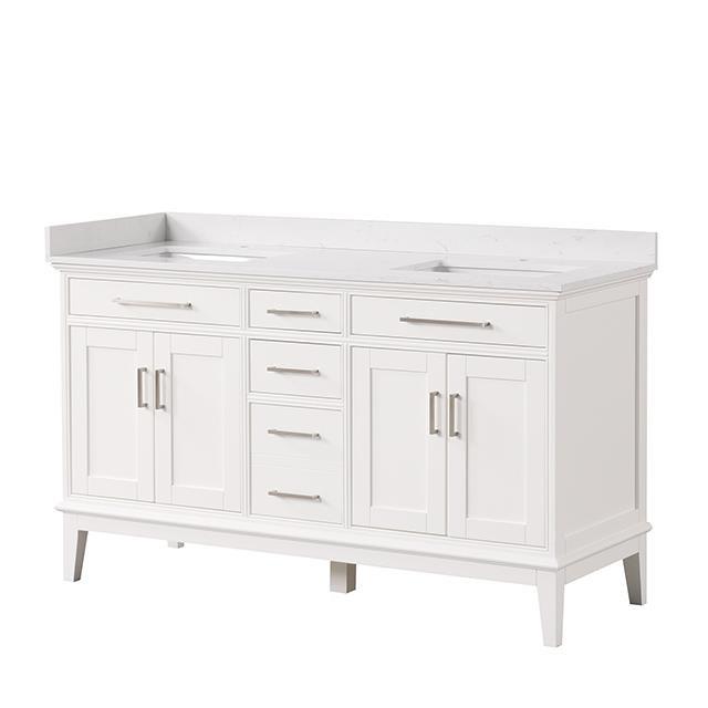 Large Picture of Furniture of America Rimini TM-CT004WH-60+04WH Vanity Set