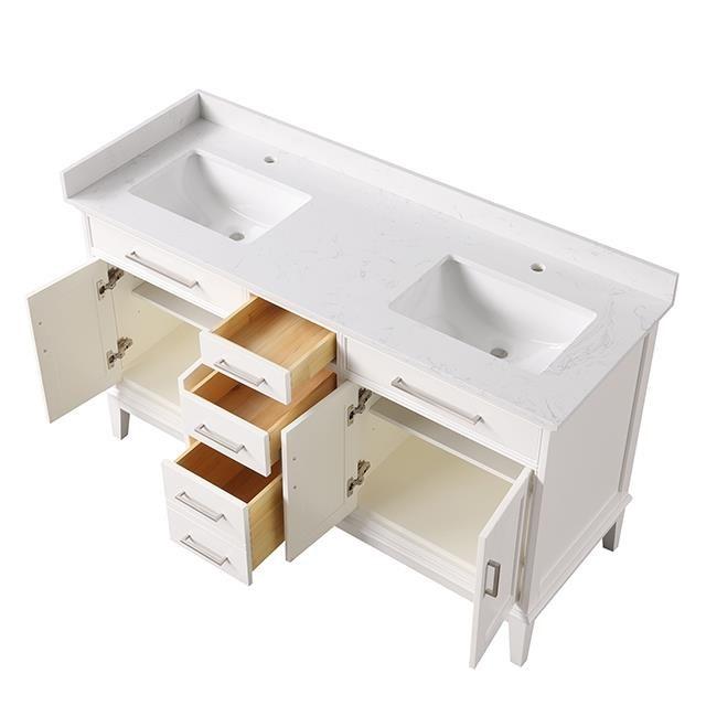 Large Picture of Furniture of America Rimini TM-CT004WH-60+04WH Vanity Set