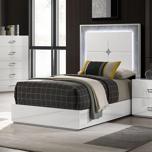 Furniture of America Stoholm FM72000WH-T-BED Twin Bed