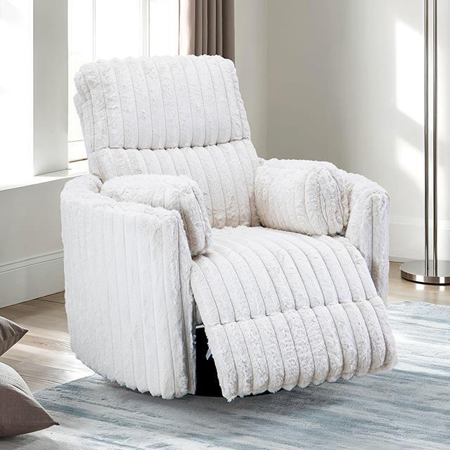 Furniture of America Belper FM-AC8018WH-PM Power Glider Recliner with Swivel