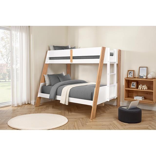 Large Picture of Furniture of America Delbin FM-BK202WH-TF-BED Twin/Full Bunk Bed