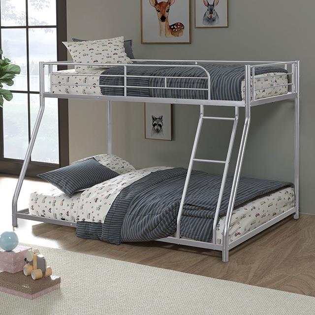 Furniture of America Panos FM-BK901SV-TF Twin/Full Metal Bunkbed