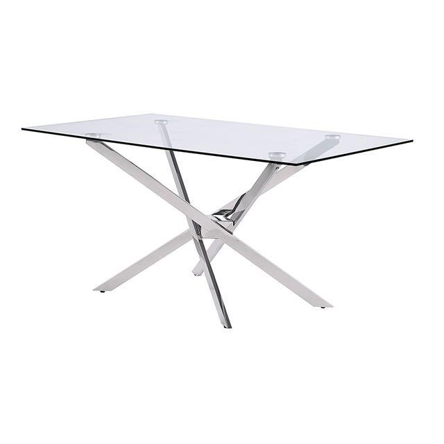 Large Picture of Furniture of America Silveria FM37001SV-T-7PC 7 Pc Dining Table Set