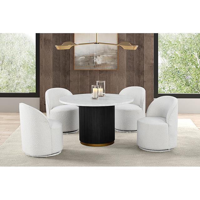 Large Picture of Furniture of America Varde FM3431WH-RT-5PC-01WH 5 Pc Dining Table Set