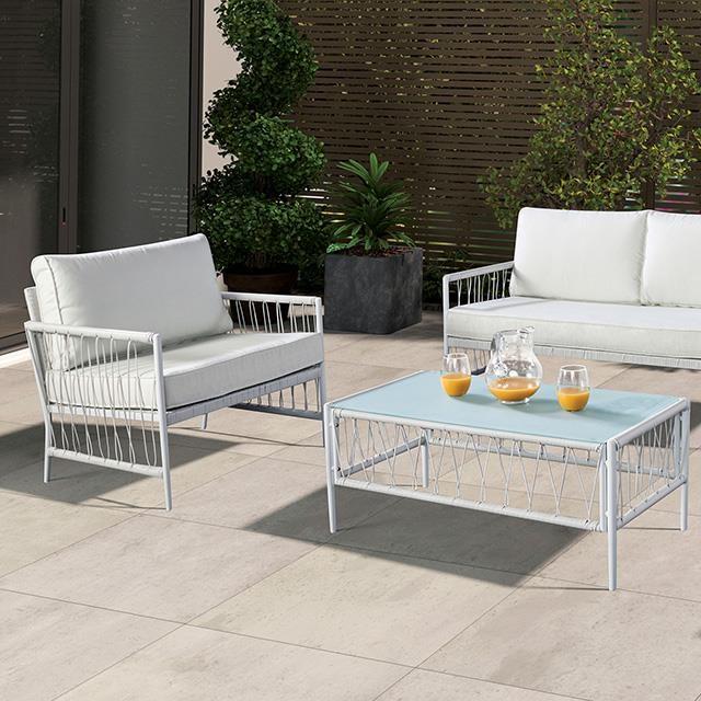 Furniture of America Shomari LA-A025WH-4PK 5 Pc Wicker Sofa Set