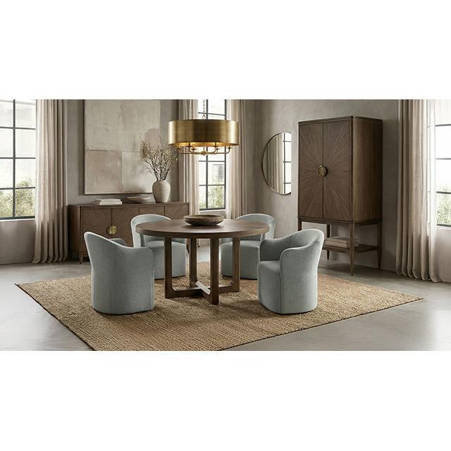 Large Picture of Furniture of America Clarksburg FM39018WN-RT-5PC04LG 5 Pc Dining Table Set