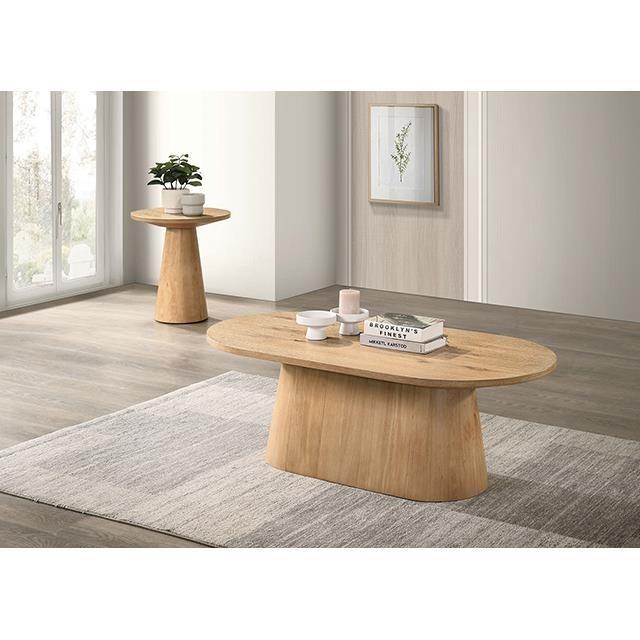 Large Picture of Furniture of America Halewood FM4222AK-CO-PK Oval Cocktail Table