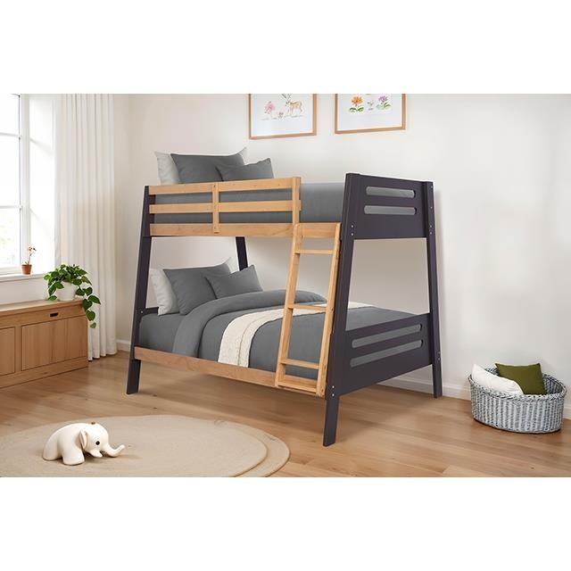 Large Picture of Furniture of America Kallen FM-BK206A-TF-BED+M6 Twin/Full Bunk Bed
