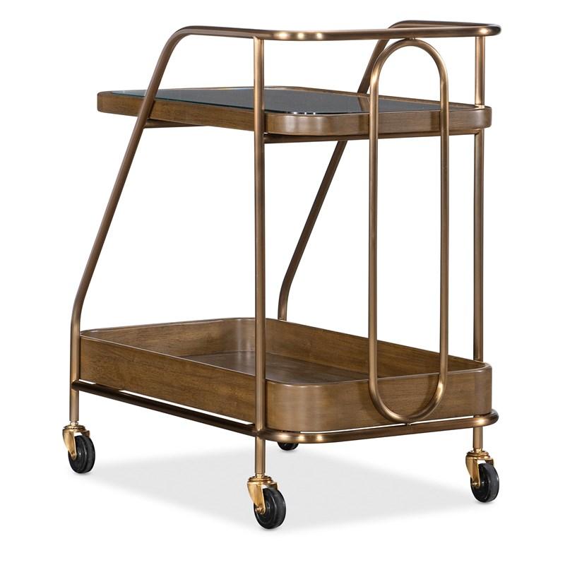 Large Picture of Hooker Furniture Commerce and Market 7228-50763-85 Walnut Wine and Bar Cart