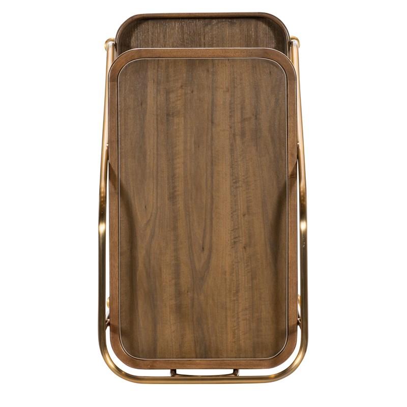 Large Picture of Hooker Furniture Commerce and Market 7228-50763-85 Walnut Wine and Bar Cart
