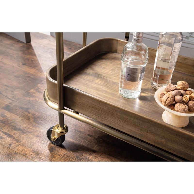 Large Picture of Hooker Furniture Commerce and Market 7228-50763-85 Walnut Wine and Bar Cart