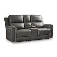 Signature Design by Ashley Bleckley PCU1200018C Power Reclining Loveseat with Console and Adjustable Headrest (Loveseats - Power Recline)