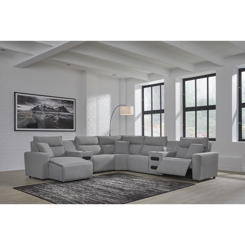 Large Picture of Signature Design by Ashley ModMax II 65906S20C 7 pc Power Reclining Sectional with Chaise