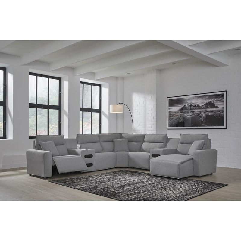 Large Picture of Signature Design by Ashley ModMax II 65906S7C 7 pc Power Reclining Sectional with Chaise