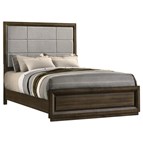 Coaster Furniture Atlas 215971Q 63-inch Queen Upholstered Panel Bed - Grey/Dark Oak