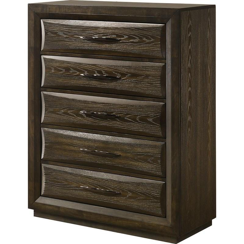 Large Picture of Coaster Furniture Atlas 215975 5-drawer Bedroom Chest of Drawers - Dark Oak