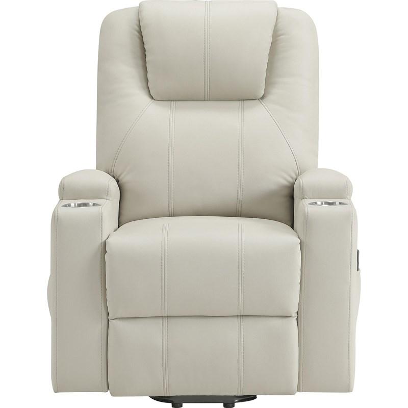 Large Picture of Coaster Furniture Armstrong 609477P Upholstered Power Lift Massage Recliner - Ivory