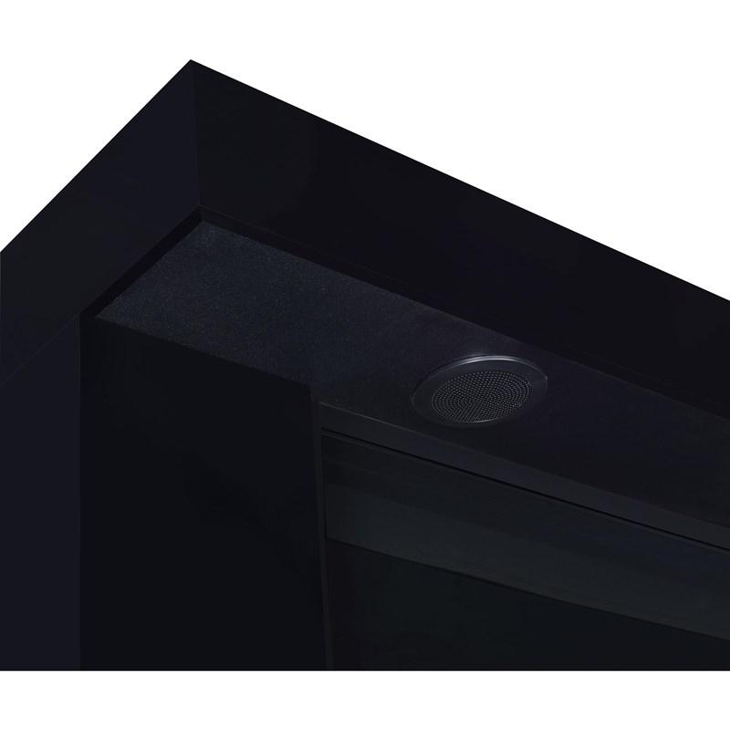 Large Picture of Coaster Furniture Mallory 701803 TV Stand Fireplace Console Bluetooth Speaker - Black High Gloss
