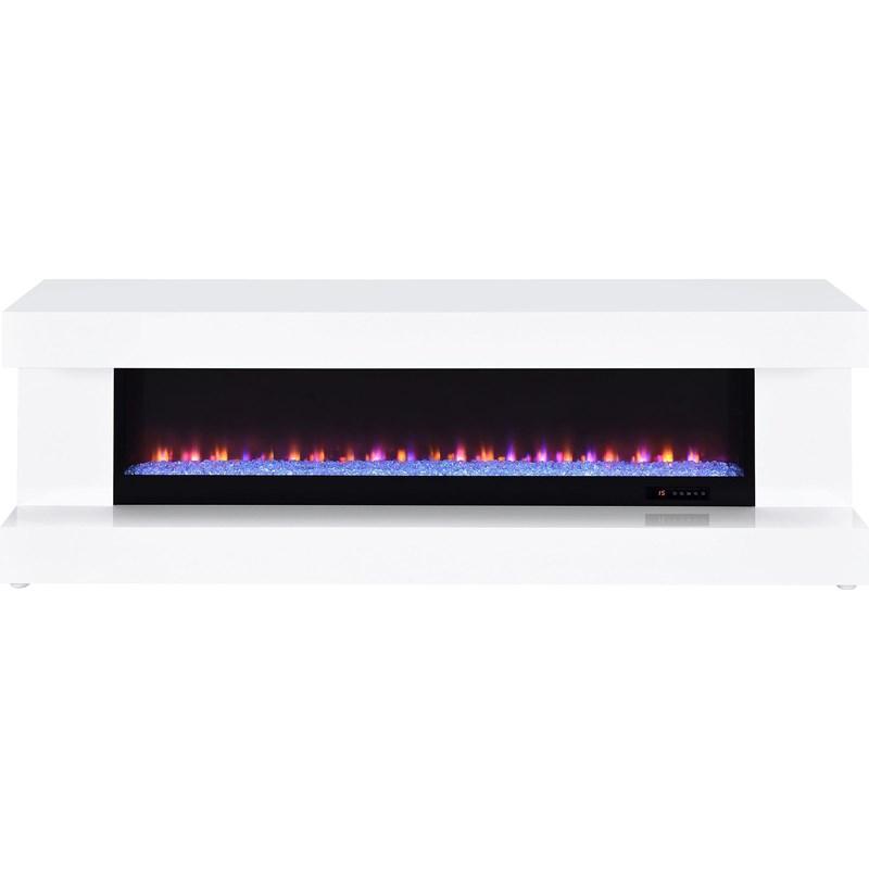 Large Picture of Coaster Furniture Mallory 701813 TV Stand Fireplace Console Bluetooth Speaker - White High Gloss