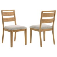 Coaster Furniture Duncan 193652 Set of 2 Ladder Back Dining Side Chair - Washed Oak (Dining Seating - Chairs)