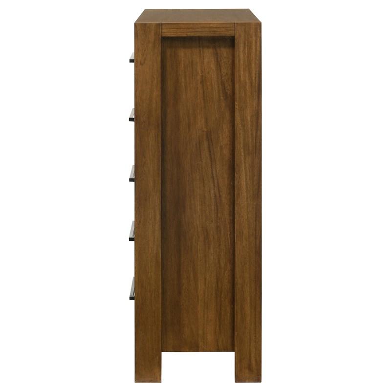 Large Picture of Coaster Furniture Adderley 215855 5-drawer Bedroom Chest - Warm Brown