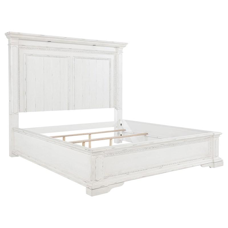 Large Picture of Coaster Furniture McKinney 215871KE Eastern King LED Light Panel Bed - Vintage White