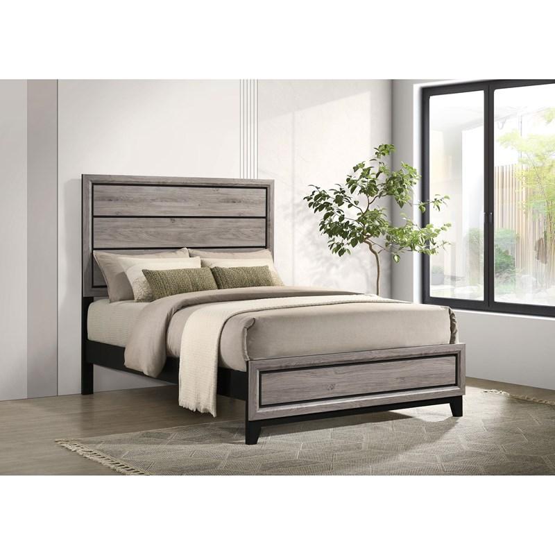 Large Picture of Coaster Furniture Valen 215911F Wood Full Panel Bed - Light Taupe
