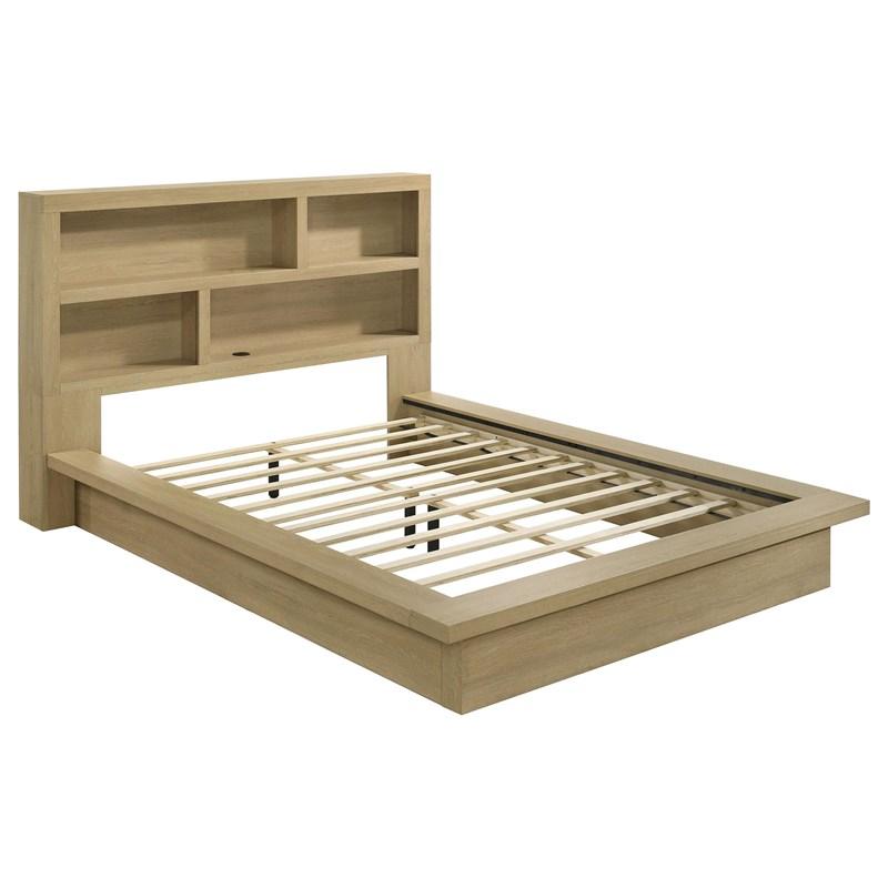 Coaster Furniture Hendricks 222650Q Queen Bookcase Headboard Platform Bed - Light Oak