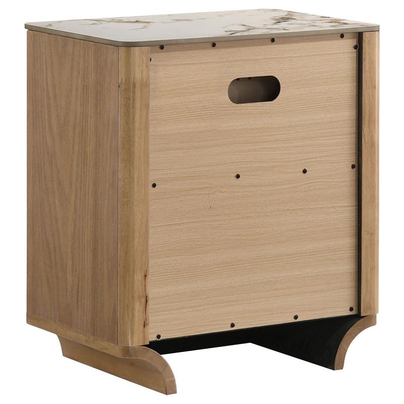 Large Picture of Coaster Furniture Leanne 223132 2-drawer Sinter Stone Top Nightstand - Light Oak