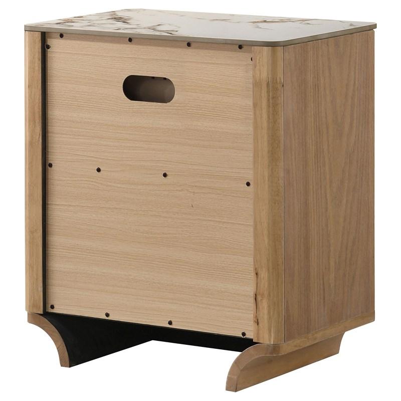 Large Picture of Coaster Furniture Leanne 223132 2-drawer Sinter Stone Top Nightstand - Light Oak