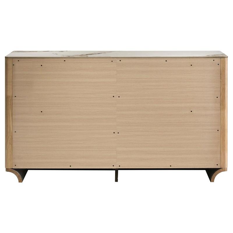 Large Picture of Coaster Furniture Leanne 223133 6-drawer Sinter Stone Top Dresser Cabinet - Light Oak