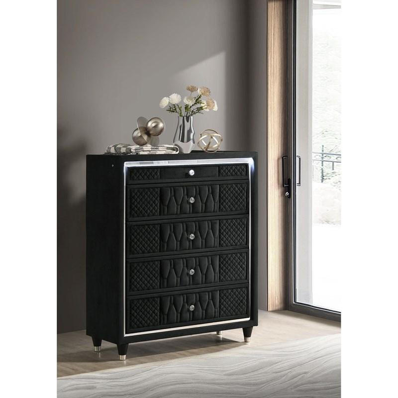 Large Picture of Coaster Furniture Lorient 223165 5-drawer LED Chest - Black