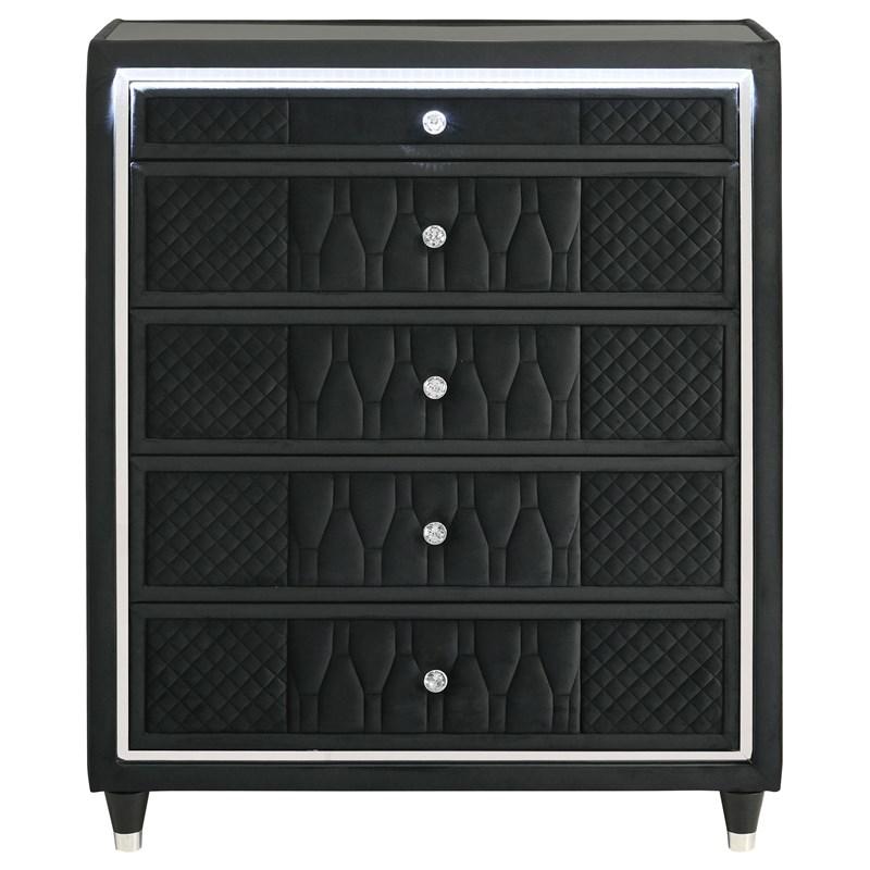 Large Picture of Coaster Furniture Lorient 223165 5-drawer LED Chest - Black