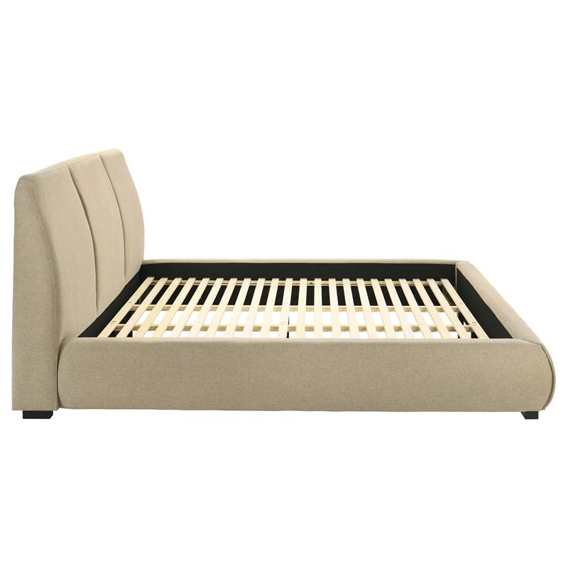 Large Picture of Coaster Furniture Mokena 310091KE 46-inch Upholstered Eastern King Platform Bed - Brown