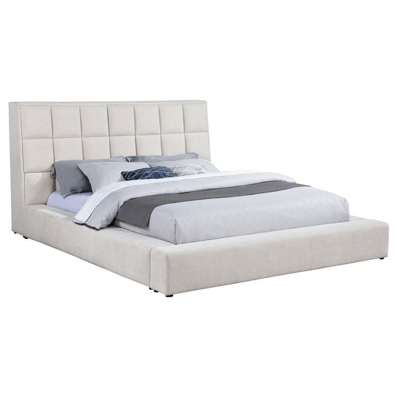 Large Picture of Coaster Furniture Dreux 315948CRMQ Upholstered Queen Panel Platform Bed - Cream