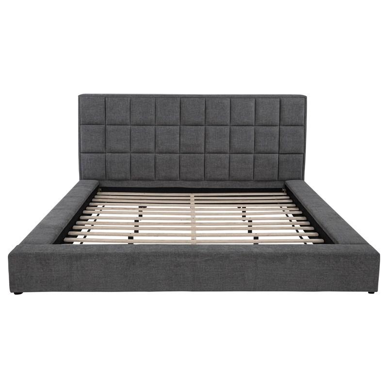 Large Picture of Coaster Furniture Dreux 315948GRYKE Upholstered Eastern King Panel Platform Bed - Grey