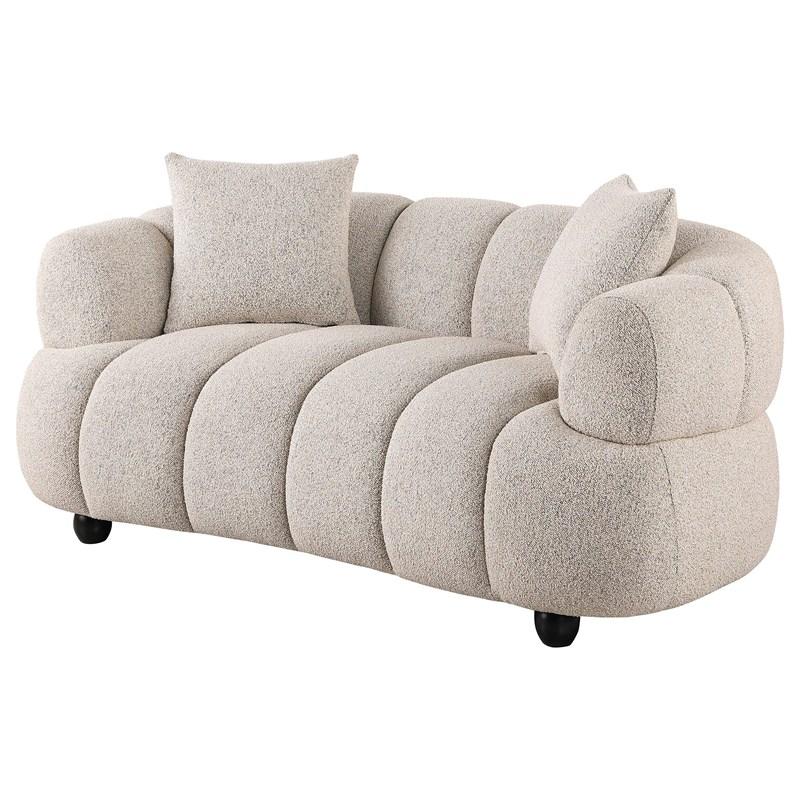 Large Picture of Coaster Furniture Whitney 503722 Contemporary Channel Tufted Woven Fabric Upholstered Loveseat