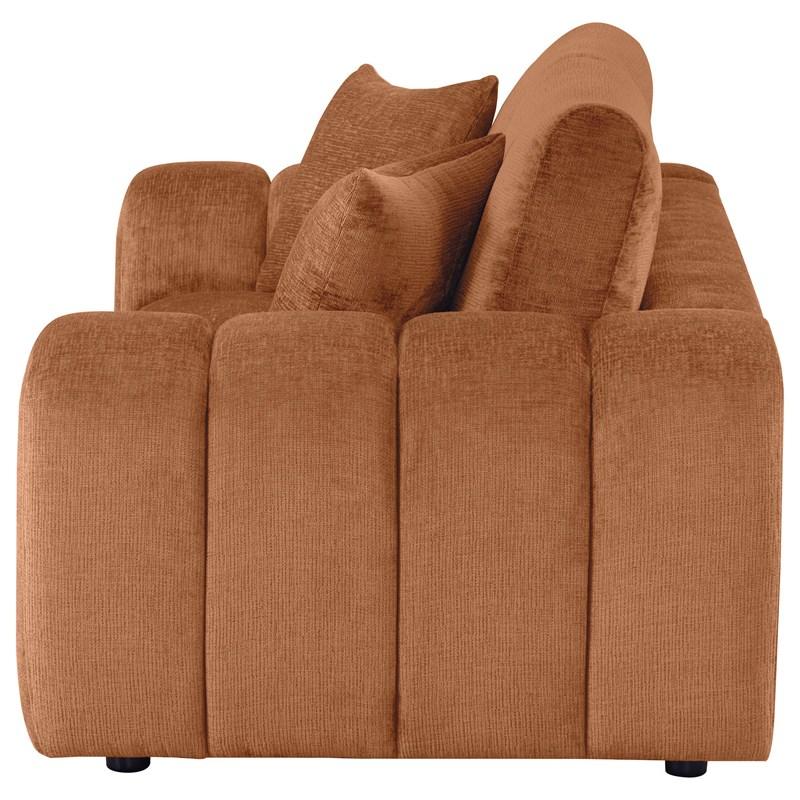 Coaster Furniture Burnett 504952 Chenille Upholstered Wide Arm Loveseat - Burnt Orange