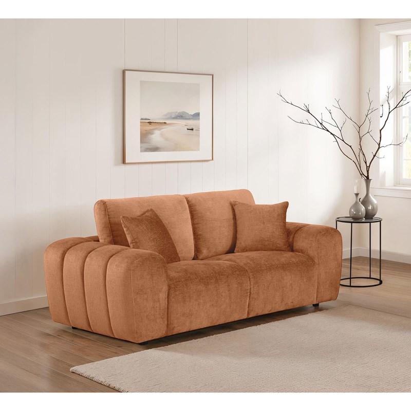 Large Picture of Coaster Furniture Burnett 504952 Chenille Upholstered Wide Arm Loveseat - Burnt Orange